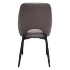 LeisureMod Amalfi Chaise de salle à manger moderne, assise en tissu rembourré avec pieds en métal, chaise d'appoint confortable pour cuisine, salle à manger ou bureau