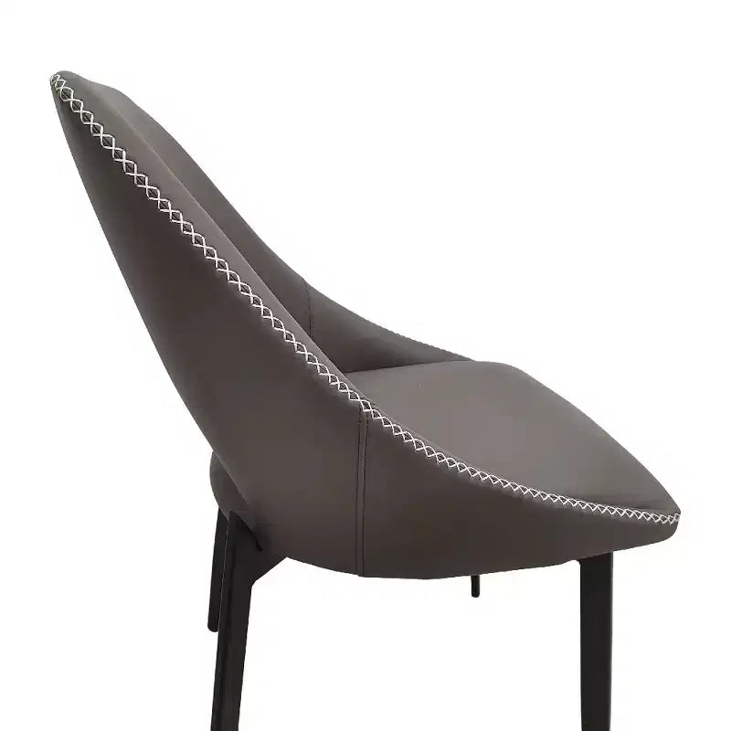 LeisureMod Amalfi Chaise de salle à manger moderne, assise en tissu rembourré avec pieds en métal, chaise d'appoint confortable pour cuisine, salle à manger ou bureau