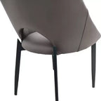 LeisureMod Amalfi Chaise de salle à manger moderne, assise en tissu rembourré avec pieds en métal, chaise d'appoint confortable pour cuisine, salle à manger ou bureau