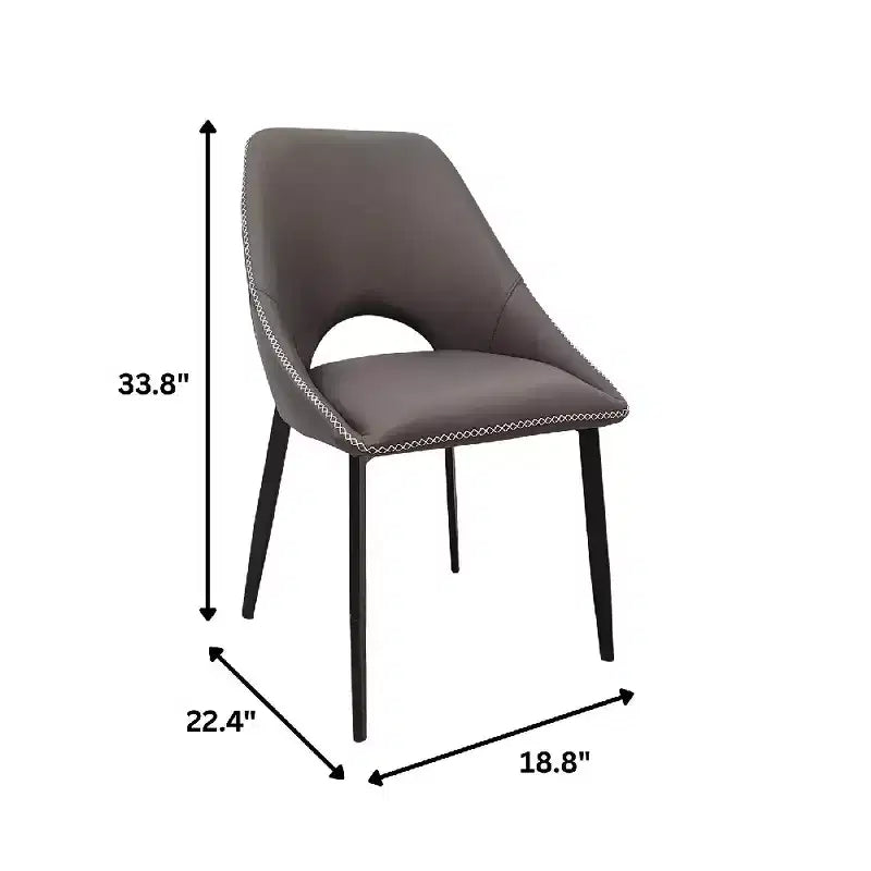 LeisureMod Amalfi Chaise de salle à manger moderne, assise en tissu rembourré avec pieds en métal, chaise d'appoint confortable pour cuisine, salle à manger ou bureau
