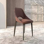 LeisureMod Amalfi Chaise de salle à manger moderne, assise en tissu rembourré avec pieds en métal, chaise d'appoint confortable pour cuisine, salle à manger ou bureau