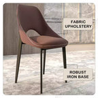 LeisureMod Amalfi Chaise de salle à manger moderne, assise en tissu rembourré avec pieds en métal, chaise d'appoint confortable pour cuisine, salle à manger ou bureau