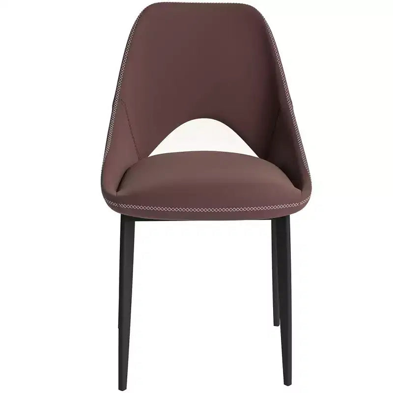 LeisureMod Amalfi Chaise de salle à manger moderne, assise en tissu rembourré avec pieds en métal, chaise d'appoint confortable pour cuisine, salle à manger ou bureau