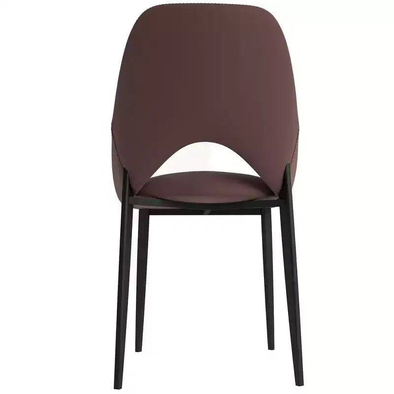 LeisureMod Amalfi Chaise de salle à manger moderne, assise en tissu rembourré avec pieds en métal, chaise d'appoint confortable pour cuisine, salle à manger ou bureau