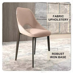 LeisureMod Amalfi Chaise de salle à manger moderne, assise en tissu rembourré avec pieds en métal, chaise d'appoint confortable pour cuisine, salle à manger ou bureau