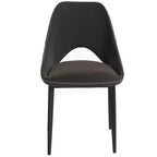 LeisureMod Amalfi Chaise de salle à manger moderne, assise en tissu rembourré avec pieds en métal, chaise d'appoint confortable pour cuisine, salle à manger ou bureau