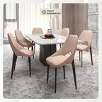 LeisureMod Amalfi Chaise de salle à manger moderne, assise en tissu rembourré avec pieds en métal, chaise d'appoint confortable pour cuisine, salle à manger ou bureau