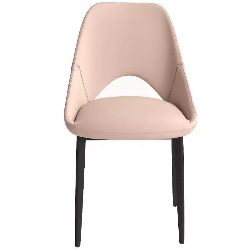 LeisureMod Amalfi Chaise de salle à manger moderne, assise en tissu rembourré avec pieds en métal, chaise d'appoint confortable pour cuisine, salle à manger ou bureau