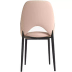 LeisureMod Amalfi Chaise de salle à manger moderne, assise en tissu rembourré avec pieds en métal, chaise d'appoint confortable pour cuisine, salle à manger ou bureau