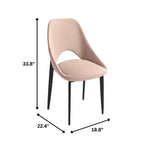 LeisureMod Amalfi Chaise de salle à manger moderne, assise en tissu rembourré avec pieds en métal, chaise d'appoint confortable pour cuisine, salle à manger ou bureau