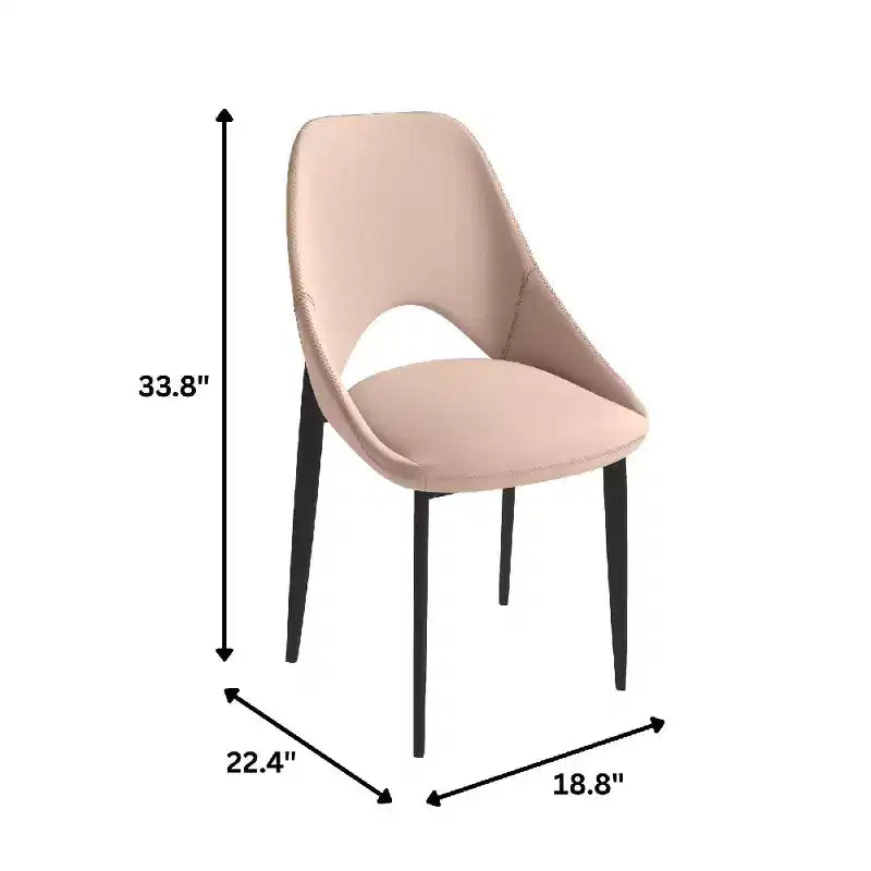 LeisureMod Amalfi Chaise de salle à manger moderne, assise en tissu rembourré avec pieds en métal, chaise d'appoint confortable pour cuisine, salle à manger ou bureau