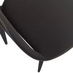 LeisureMod Amalfi Chaise de salle à manger moderne, assise en tissu rembourré avec pieds en métal, chaise d'appoint confortable pour cuisine, salle à manger ou bureau