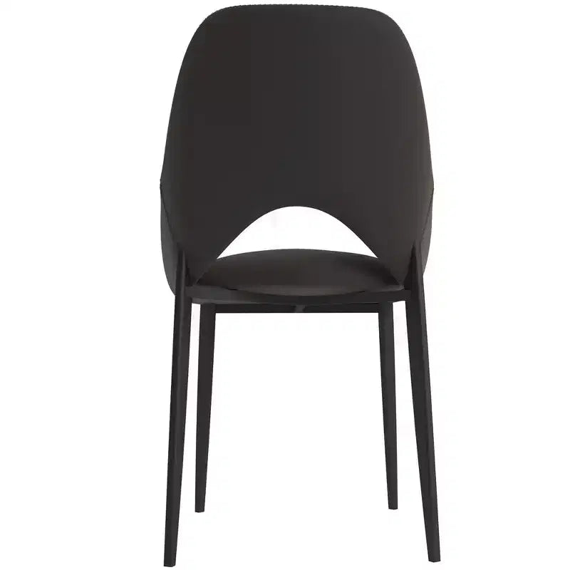 LeisureMod Amalfi Chaise de salle à manger moderne, assise en tissu rembourré avec pieds en métal, chaise d'appoint confortable pour cuisine, salle à manger ou bureau