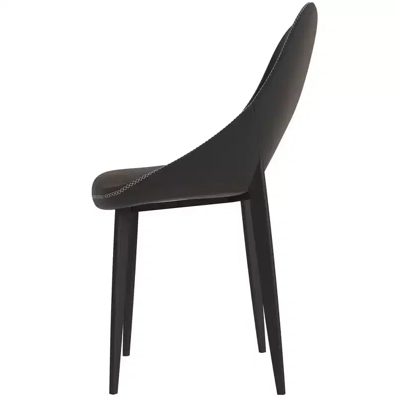 LeisureMod Amalfi Chaise de salle à manger moderne, assise en tissu rembourré avec pieds en métal, chaise d'appoint confortable pour cuisine, salle à manger ou bureau