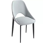 LeisureMod Amalfi Chaise de salle à manger moderne, assise en tissu rembourré avec pieds en métal, chaise d'appoint confortable pour cuisine, salle à manger ou bureau
