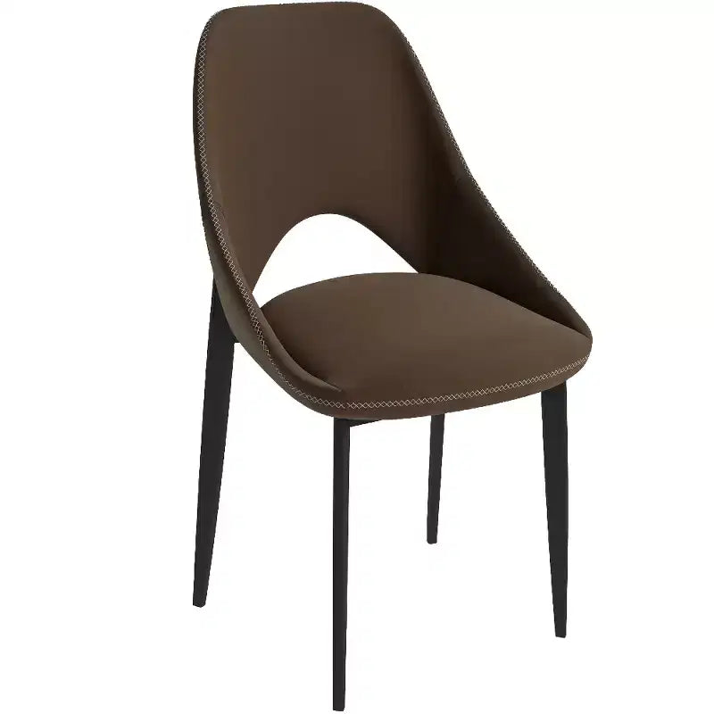 LeisureMod Amalfi Chaise de salle à manger moderne, assise en tissu rembourré avec pieds en métal, chaise d'appoint confortable pour cuisine, salle à manger ou bureau