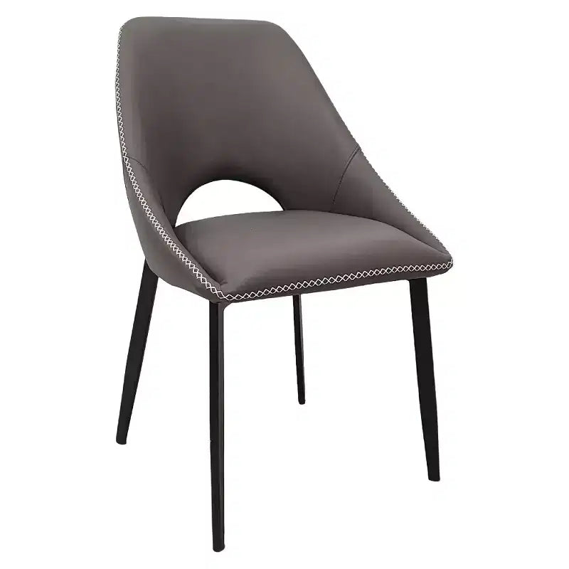 LeisureMod Amalfi Chaise de salle à manger moderne, assise en tissu rembourré avec pieds en métal, chaise d'appoint confortable pour cuisine, salle à manger ou bureau