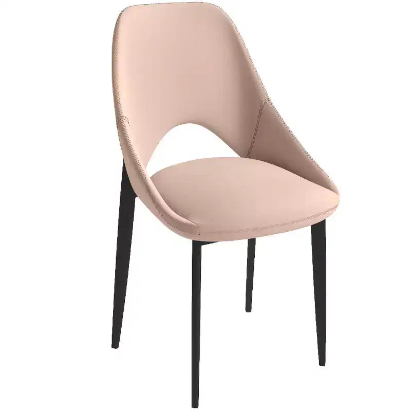 LeisureMod Amalfi Chaise de salle à manger moderne, assise en tissu rembourré avec pieds en métal, chaise d'appoint confortable pour cuisine, salle à manger ou bureau