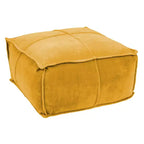 Pouf carré en velours de coton Storied Home