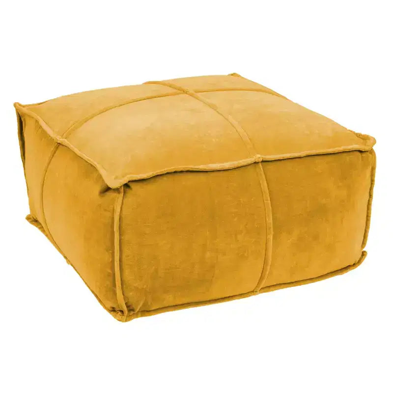 Pouf carré en velours de coton Storied Home