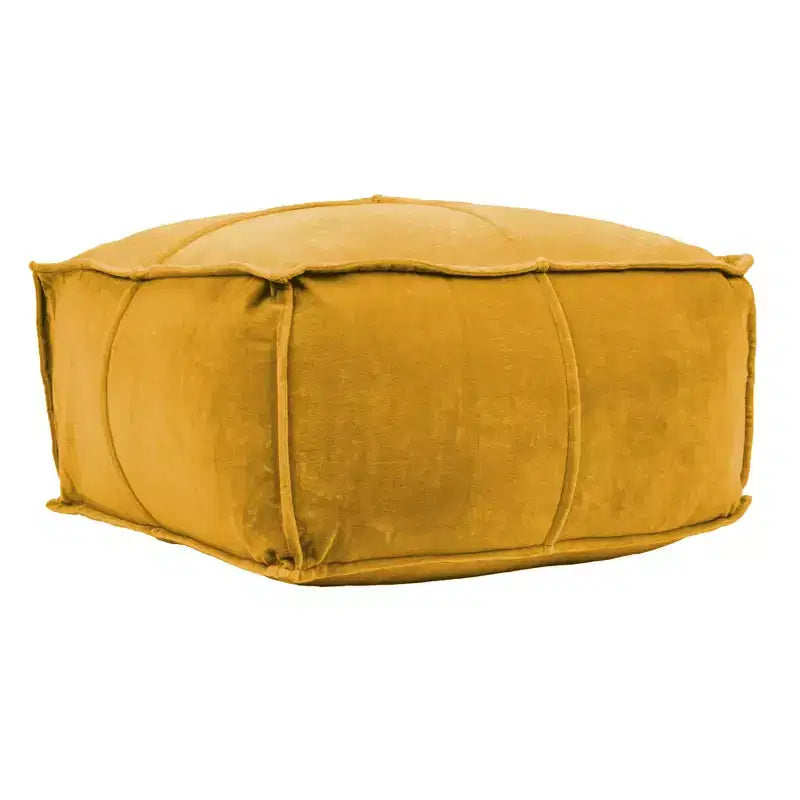 Pouf carré en velours de coton Storied Home