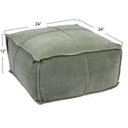 Pouf carré en velours de coton Storied Home