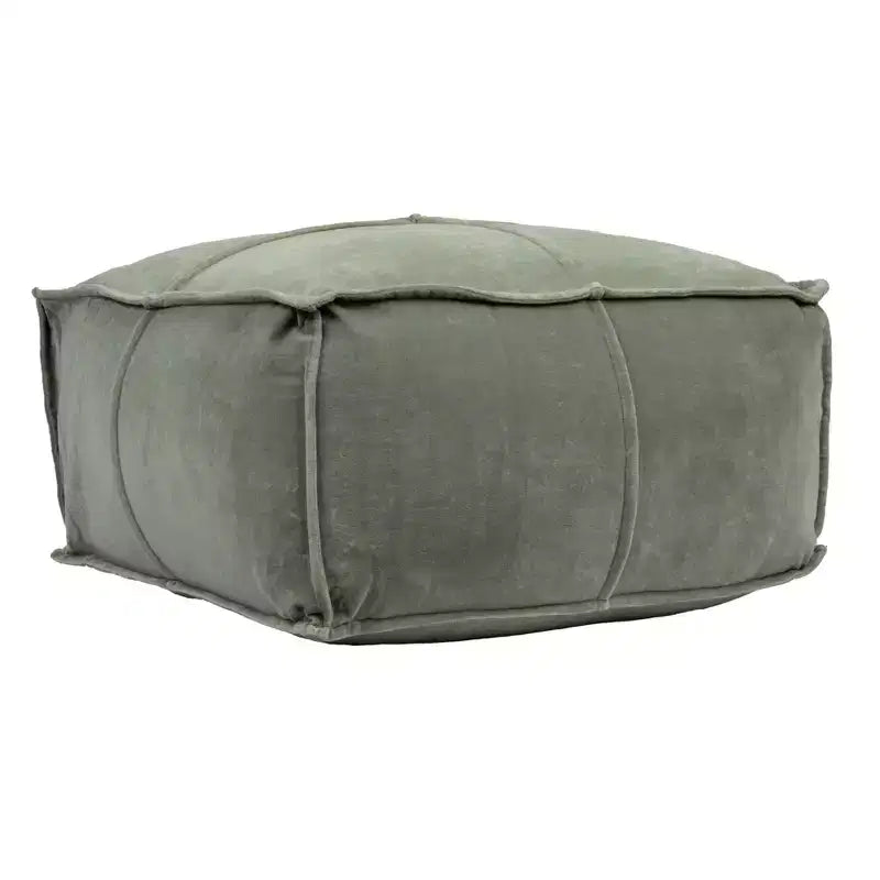 Pouf carré en velours de coton Storied Home