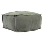 Pouf carré en velours de coton Storied Home