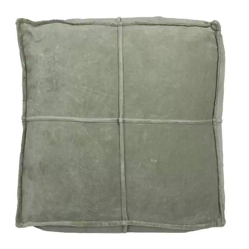 Pouf carré en velours de coton Storied Home