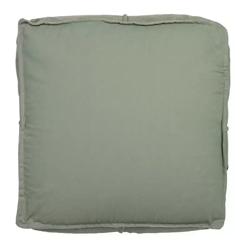 Pouf carré en velours de coton Storied Home