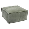 Storied Home Square Cotton Velvet Pouf