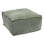Storied Home Square Cotton Velvet Pouf