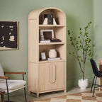 Bibliothèque-armoire Saracina Home de 193 cm avec 3 étagères et dessus arrondi