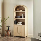 Bibliothèque-armoire Saracina Home de 193 cm avec 3 étagères et dessus arrondi