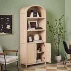 Bibliothèque-armoire Saracina Home de 193 cm avec 3 étagères et dessus arrondi