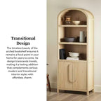 Bibliothèque-armoire Saracina Home de 193 cm avec 3 étagères et dessus arrondi