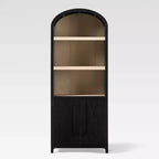 Bibliothèque-armoire Saracina Home de 193 cm avec 3 étagères et dessus arrondi