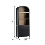 Bibliothèque-armoire Saracina Home de 193 cm avec 3 étagères et dessus arrondi