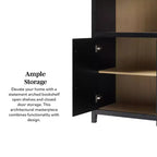 Bibliothèque-armoire Saracina Home de 193 cm avec 3 étagères et dessus arrondi