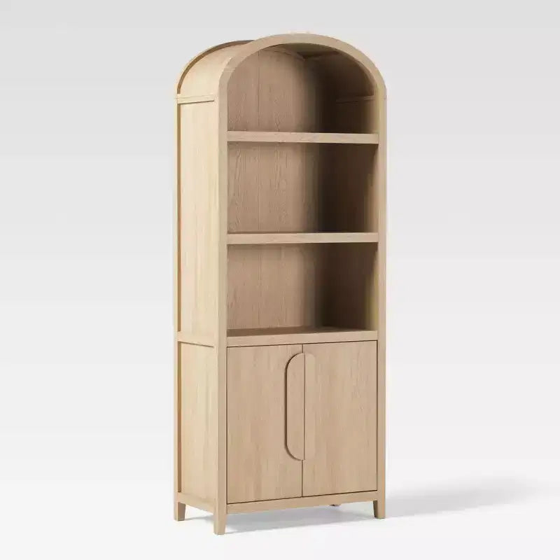 Bibliothèque-armoire Saracina Home de 193 cm avec 3 étagères et dessus arrondi