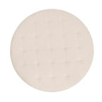 Emma et Oliver Pouf rond 34 po en coton et lin avec design touffeté et cadre en fer robuste