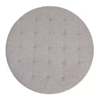 Emma et Oliver Pouf rond 34 po en coton et lin avec design touffeté et cadre en fer robuste