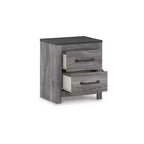 Signature Design by Ashley Bronyan Table de chevet contemporaine à 2 tiroirs, gris foncé