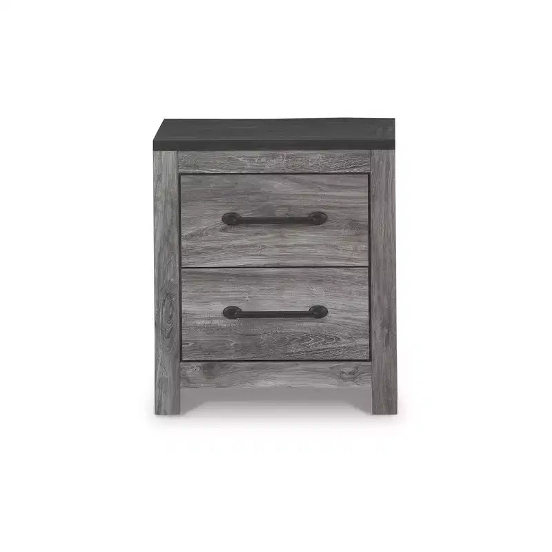 Signature Design by Ashley Bronyan Table de chevet contemporaine à 2 tiroirs, gris foncé