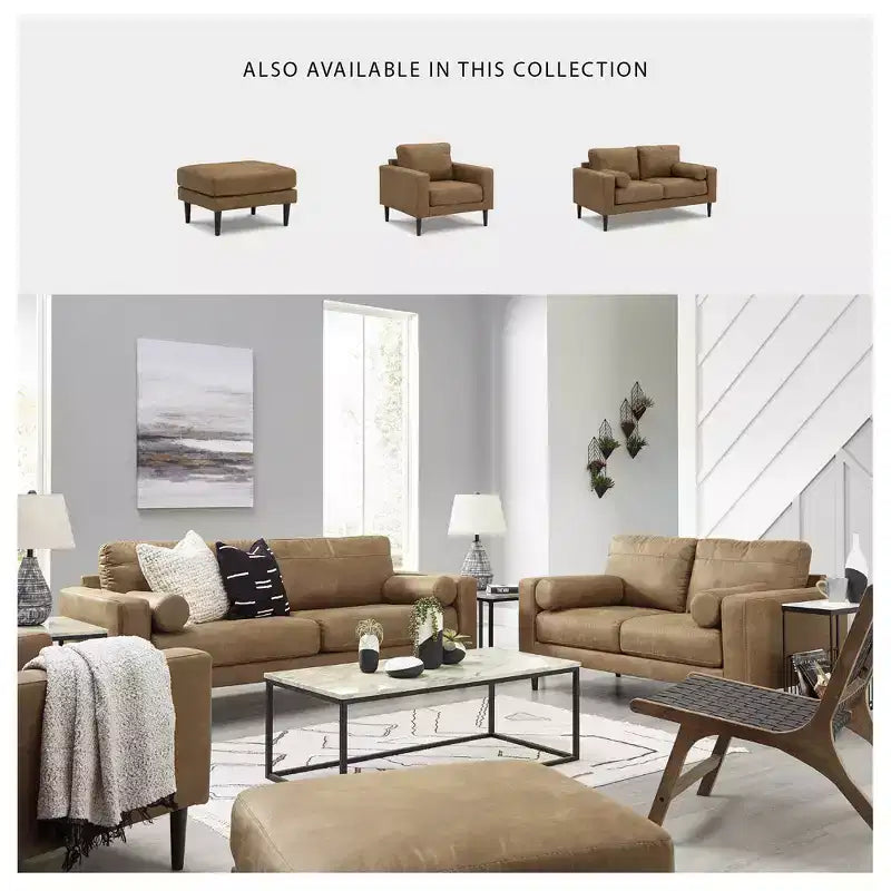 Signature Design by Ashley Pouf Telora contemporain, caramel