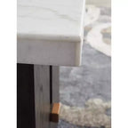 Signature Design by Ashley Burkhaus Table d'appoint traditionnelle avec plateau en marbre, Brun foncé et blanc