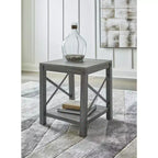 Signature Design by Ashley Table d'appoint Freedan décontractée, brun grisâtre