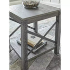 Signature Design by Ashley Table d'appoint Freedan décontractée, brun grisâtre