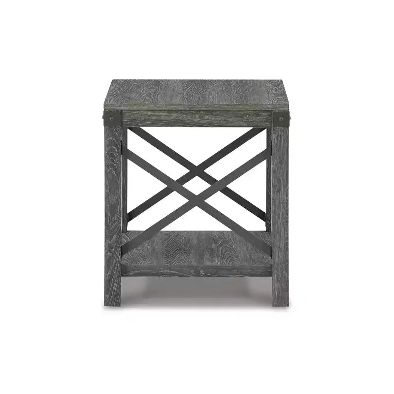 Signature Design by Ashley Table d'appoint Freedan décontractée, brun grisâtre