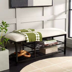 Banc étagère ouverte Milligan avec coussin - BCH5003 - Safavieh